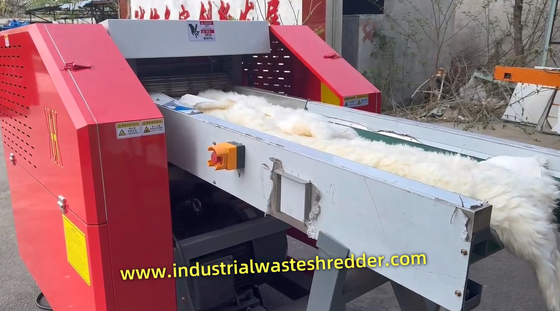 Απορρίπτονται δερματικό δέρμα Fleece Shredder 22KW Κόψιμο κινητήρα 8P ξηρό ζώο πρόβατο μαλλί συντρίμμιο για σφαιρίδια